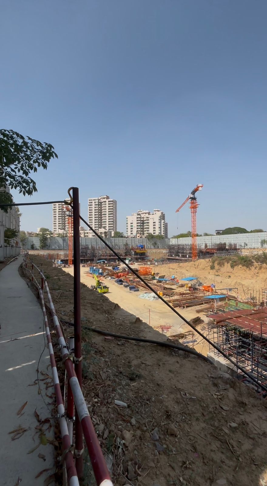 Heavy structural foundation work on site